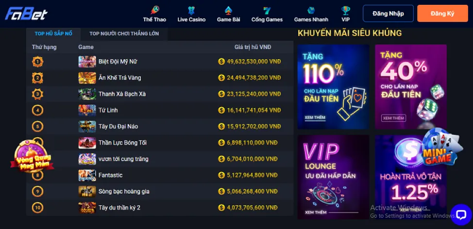 Cá cược tennis vsbet win